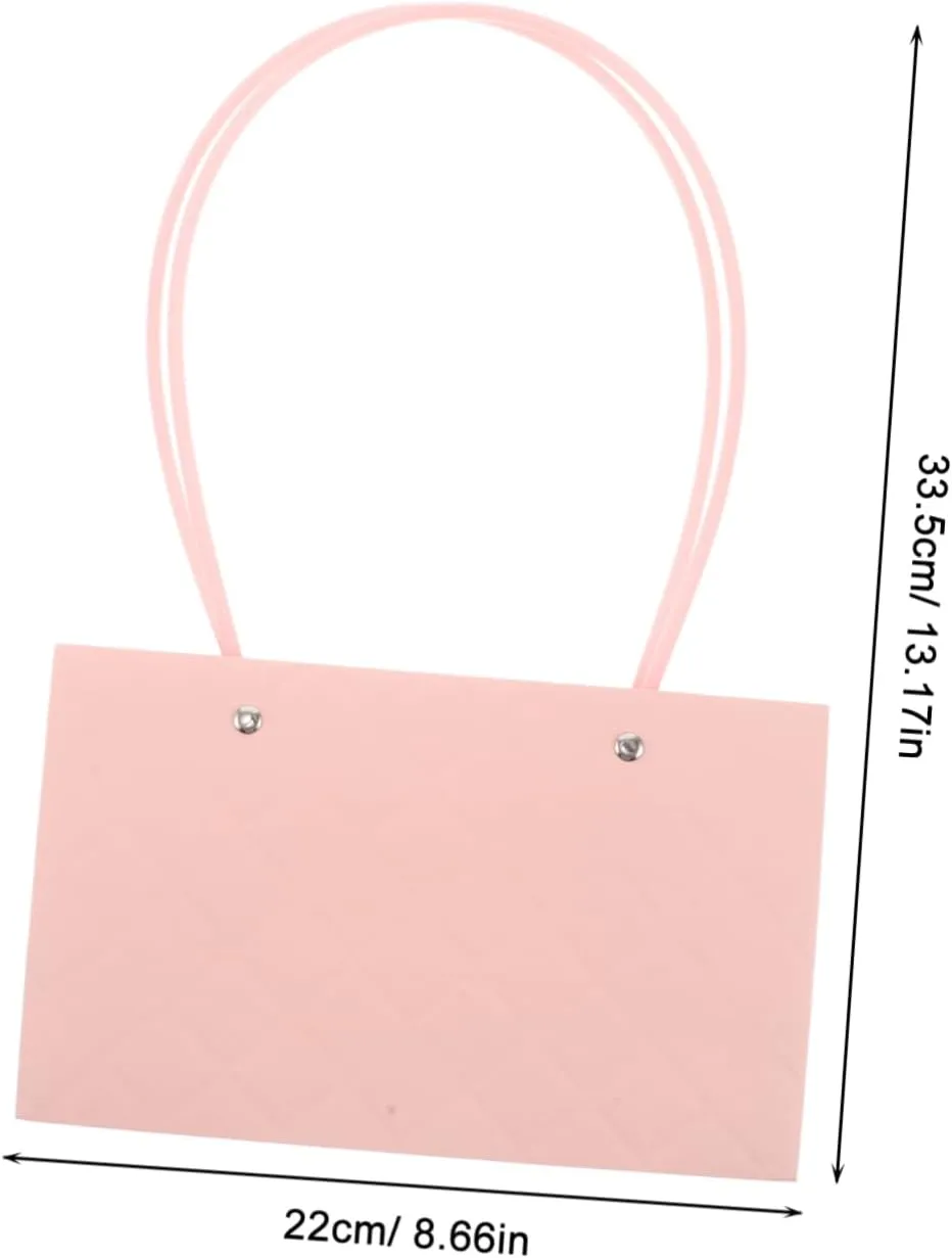 10pcs Floral Bouquet Bag Box with Handles Paper Flower Wrapping Tote Bag for Arrangements Macaron Color Small Paper Carrier