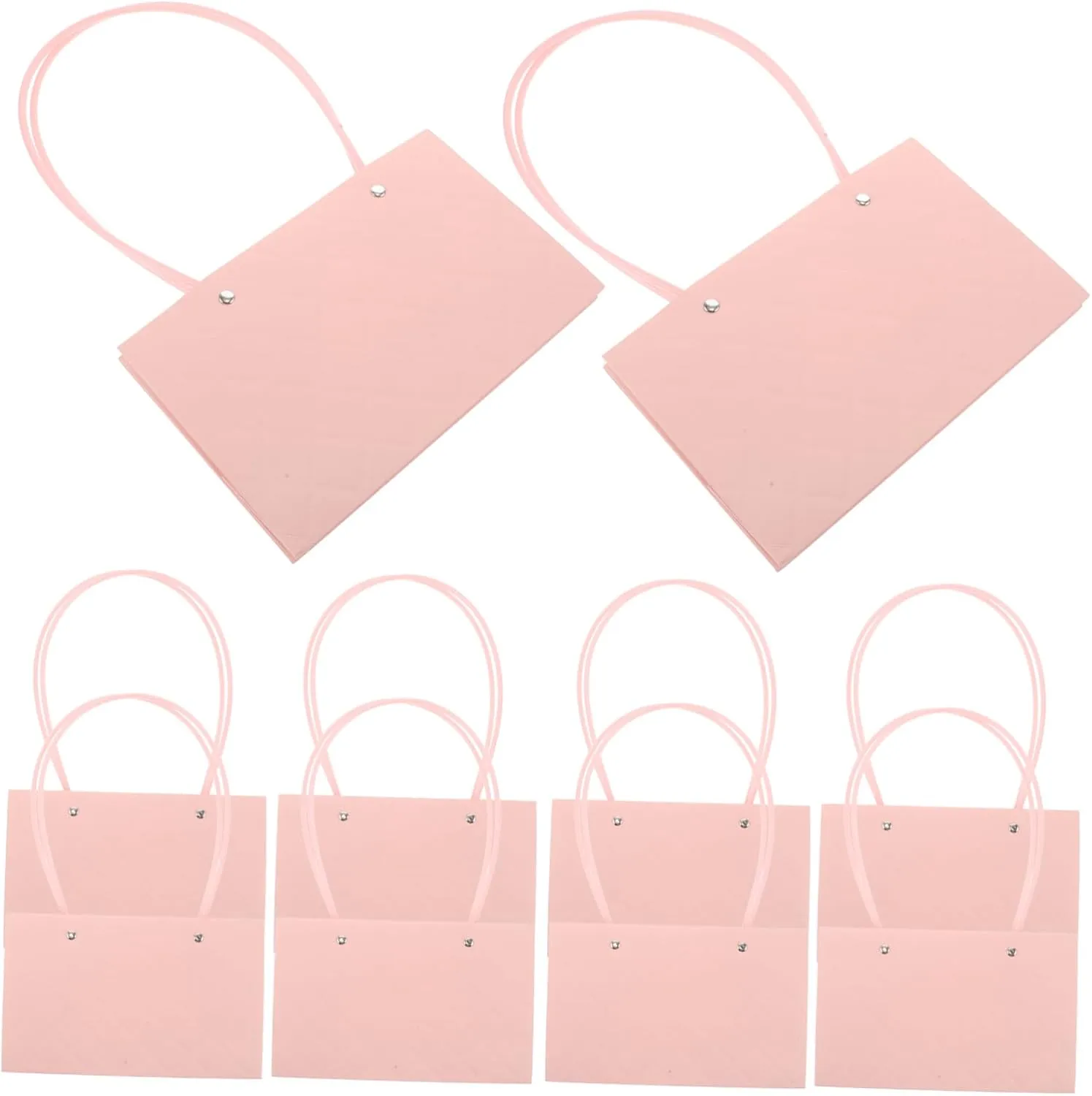 10pcs Floral Bouquet Bag Box with Handles Paper Flower Wrapping Tote Bag for Arrangements Macaron Color Small Paper Carrier