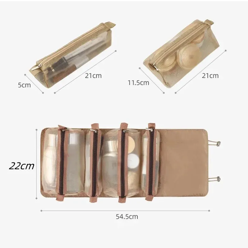4-In-1 Detachable Travel Makeup and Cosmetic Organizer Bag