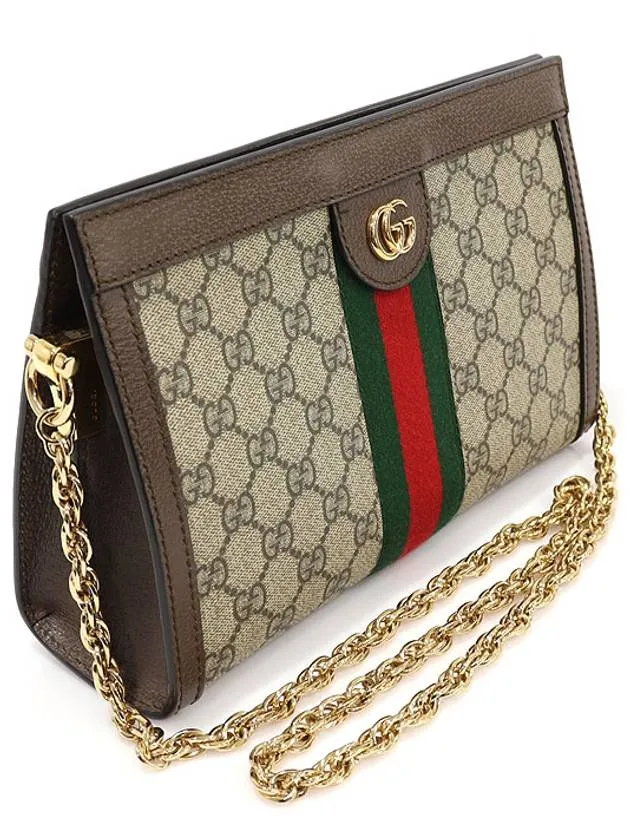 503877 GG Supreme Canvas WEB Gold Ophidia Small Chain Shoulder Bag