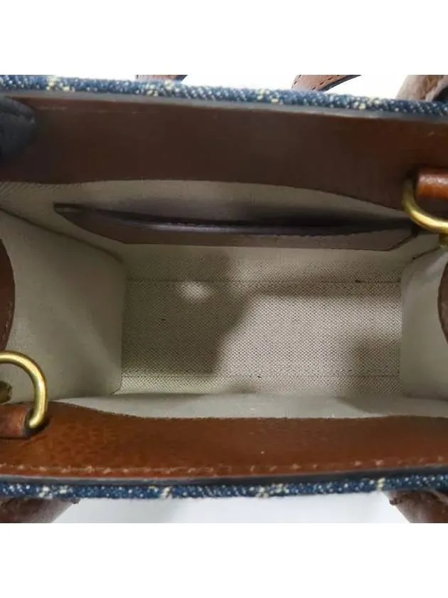 671623 GG logo denim canvas interlocking G mini tote bag shoulder strap 2WAY