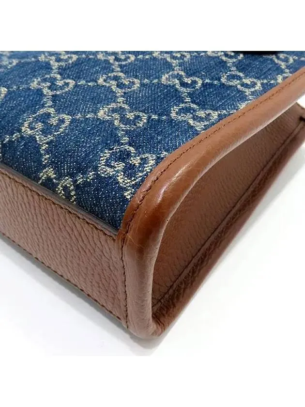 671623 GG logo denim canvas interlocking G mini tote bag shoulder strap 2WAY