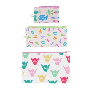 Aloha Time Flat Pouch, Set of 3