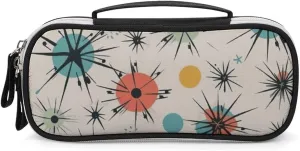 Atomic Stars Retro Pattern Leather Makeup Bag Portable Small Cosmetic Organizer Waterproof Toiletry Bags Brushes Pencils And Travel Make Up Accessories