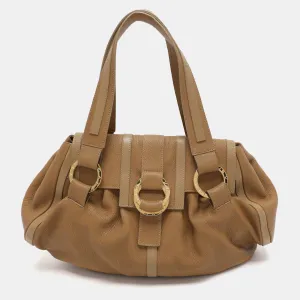 Beige Leather Chandra Shoulder Bag