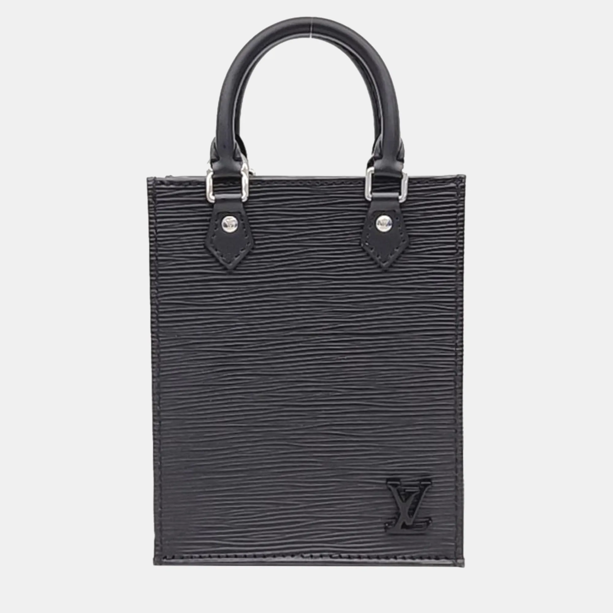 Black Epi Leather Petit Sac Plat Bag