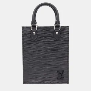 Black Epi Leather Petit Sac Plat Bag