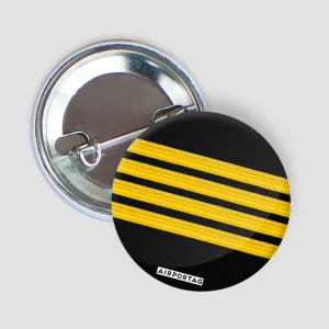 Black Pilot Stripes - Button
