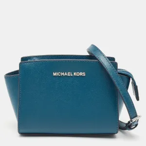 Blue Leather Mini Selma Crossbody Bag
