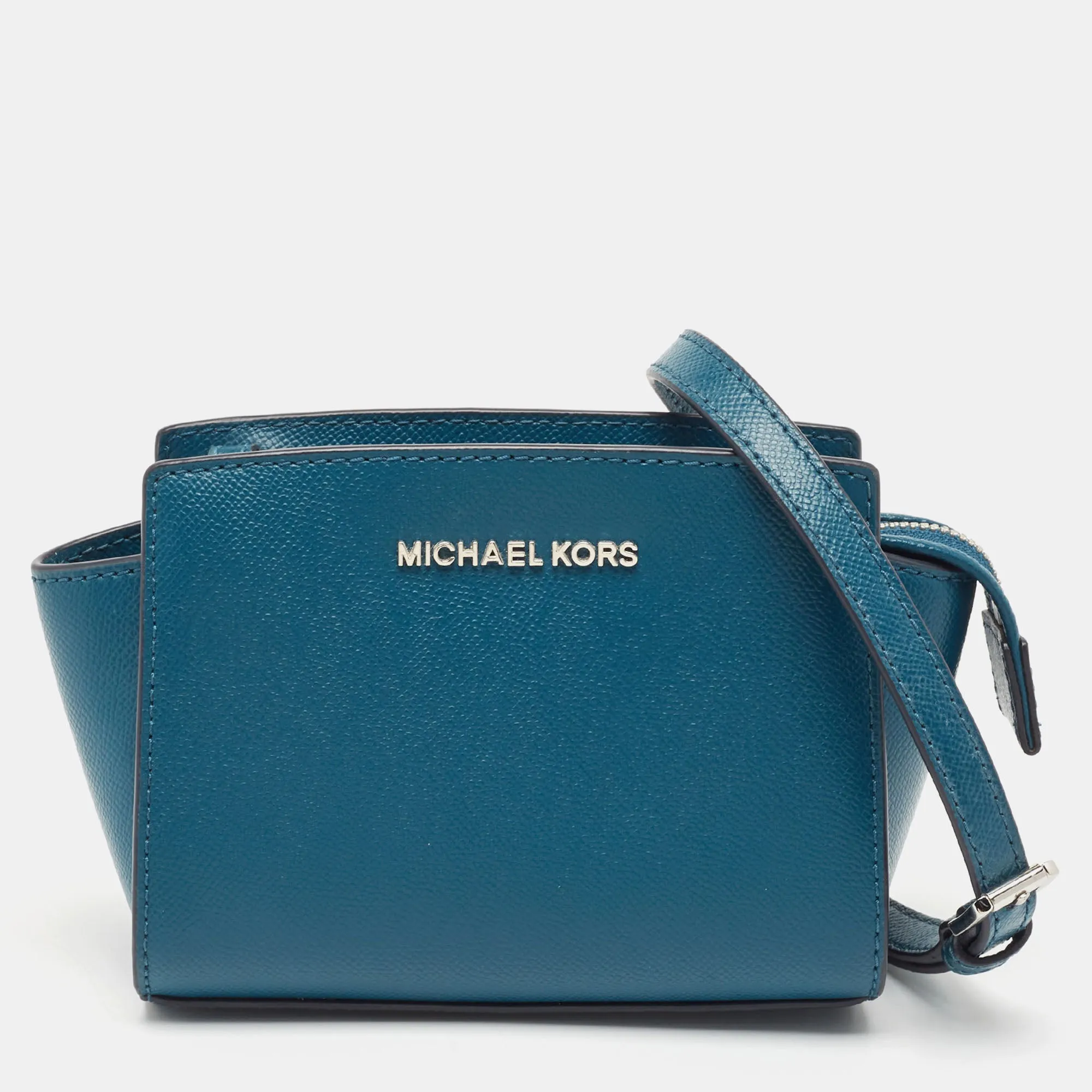 Blue Leather Mini Selma Crossbody Bag