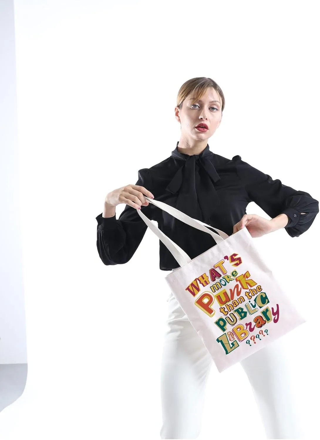 BLUPARK Whats More Punk Than The Public Library Tote Bag Support Librarian Gift Read Banned Books Reusable Bag For Women