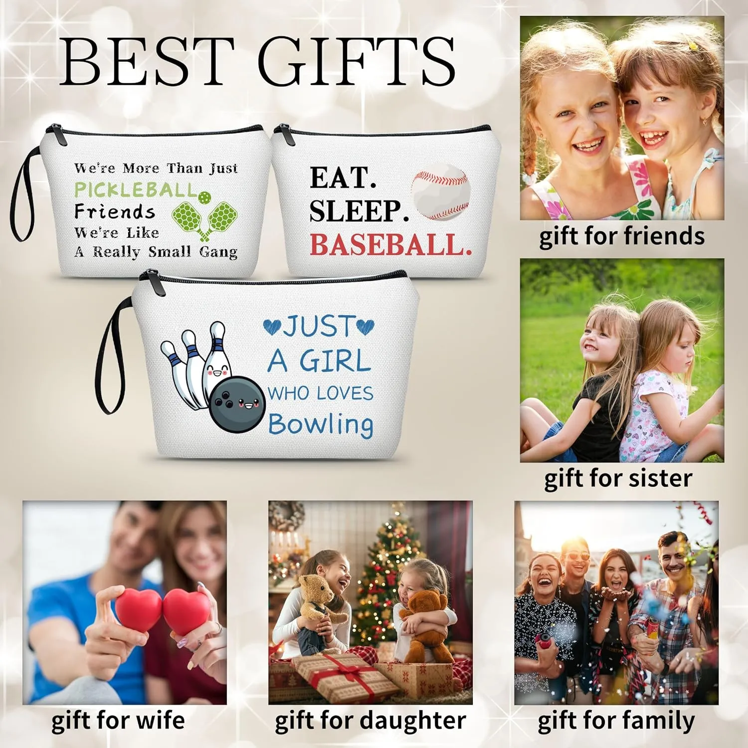 Bowling Party Favors,Bowling Gifts for Women,Makeup Bag With Bowling Keychain,Just A Girl Who Loves Bowling,Bowling Gifts,Graduation Gifts for Her,Bowling Accessories
