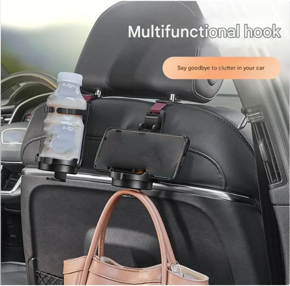 Car Seat Headrest Hook for BMW 7 Series (Short axis) F01 2008-2015,Car Seat Hooks with Phone Holder for Purse,Even Bottle,Backpacks Car Interior Storage Accessories,C