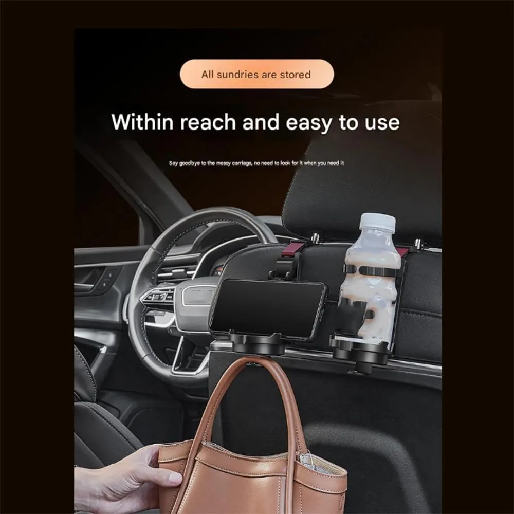 Car Seat Headrest Hook for BMW 7 Series (Short axis) F01 2008-2015,Car Seat Hooks with Phone Holder for Purse,Even Bottle,Backpacks Car Interior Storage Accessories,C