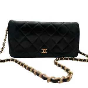 CHANEL Lambskin Bifold Wallet with Adjustable Chain