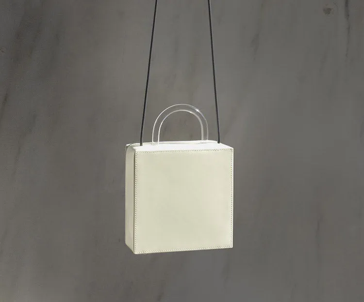 Chic Womens Cube Bag Leather Crossbody Bags Purse Handbags for Women