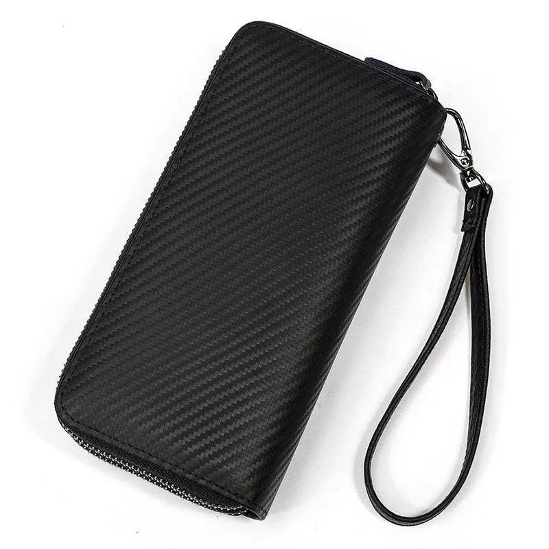 Crazy Horse Leather Wallets For Men And Women Double Zipper