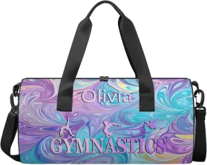 Custom Gymnastics Duffel Bag Round Personalized Name Dance Ballet Bags Waterproof