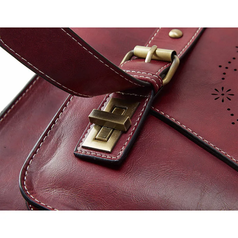 ECOSUSI New Women PU Leather Handbag High Quality Retro Women Messenger Bags Famous Designer Leather Briefcase Shoulder Bag