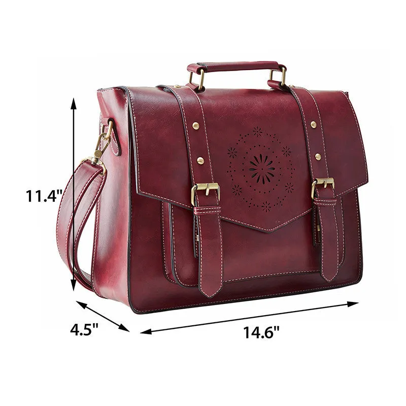 ECOSUSI New Women PU Leather Handbag High Quality Retro Women Messenger Bags Famous Designer Leather Briefcase Shoulder Bag