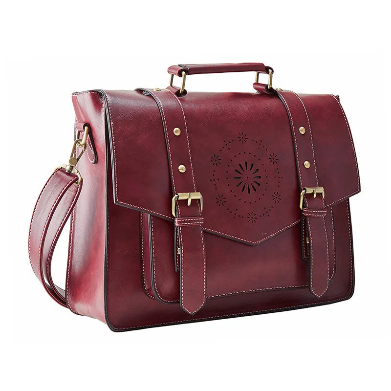 ECOSUSI New Women PU Leather Handbag High Quality Retro Women Messenger Bags Famous Designer Leather Briefcase Shoulder Bag