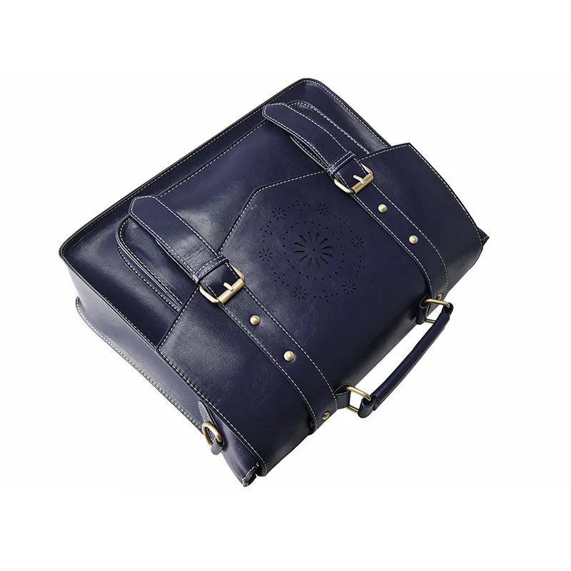 ECOSUSI New Women PU Leather Handbag High Quality Retro Women Messenger Bags Famous Designer Leather Briefcase Shoulder Bag