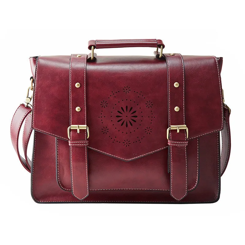 ECOSUSI New Women PU Leather Handbag High Quality Retro Women Messenger Bags Famous Designer Leather Briefcase Shoulder Bag