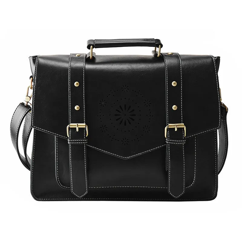 ECOSUSI New Women PU Leather Handbag High Quality Retro Women Messenger Bags Famous Designer Leather Briefcase Shoulder Bag