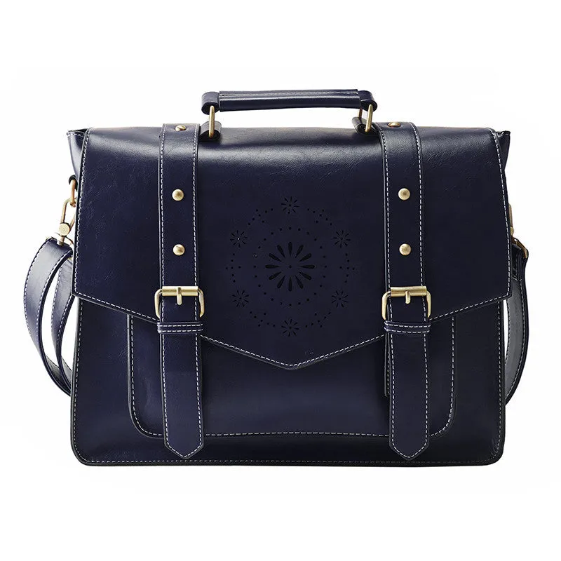 ECOSUSI New Women PU Leather Handbag High Quality Retro Women Messenger Bags Famous Designer Leather Briefcase Shoulder Bag