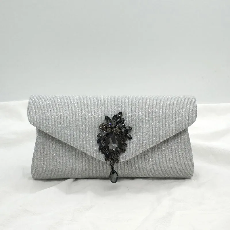 Elegant rhinestone women evening party shoulder bag clutches