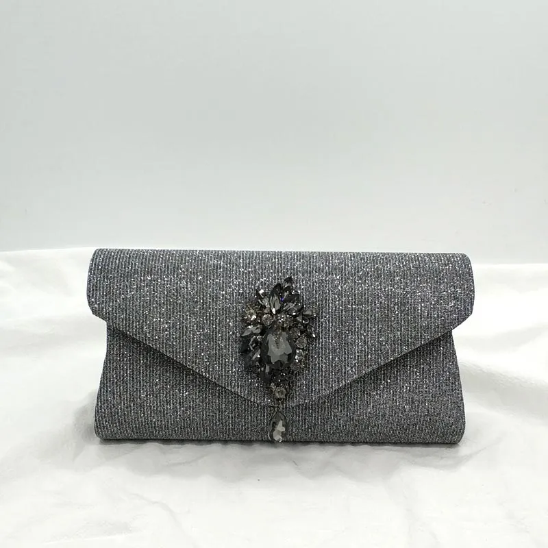 Elegant rhinestone women evening party shoulder bag clutches