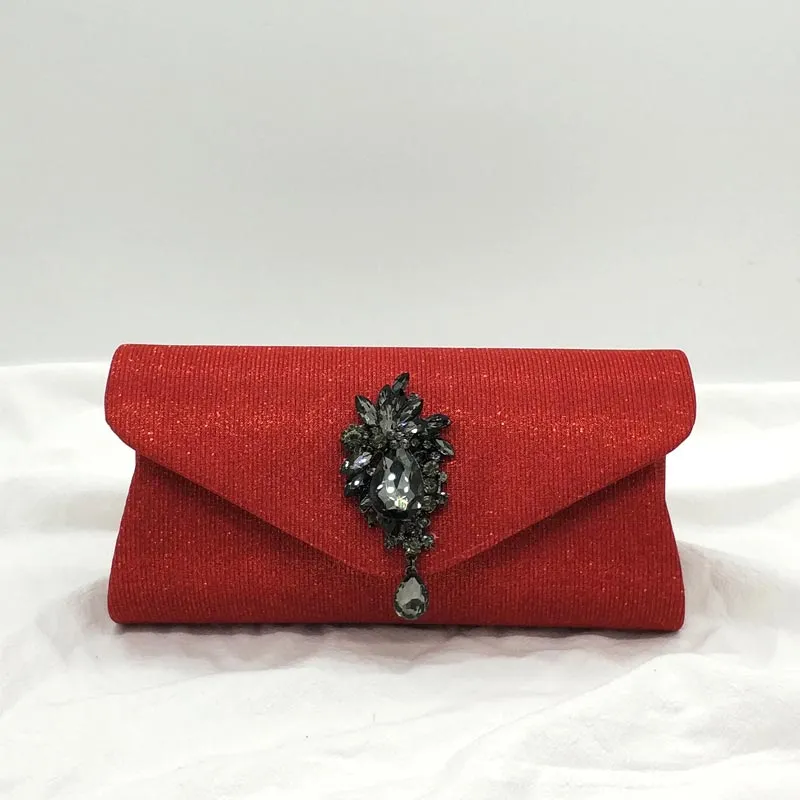 Elegant rhinestone women evening party shoulder bag clutches