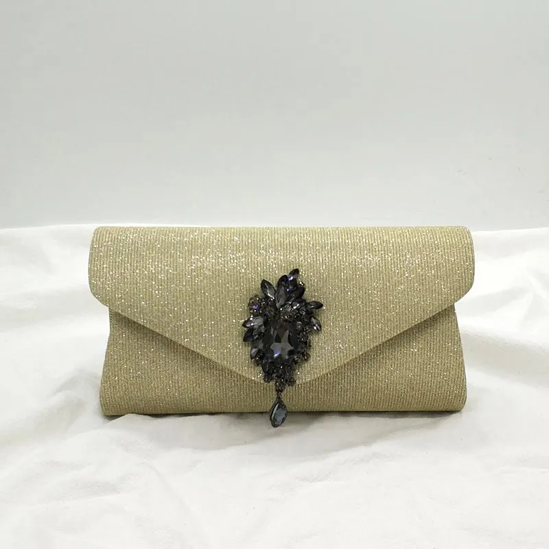 Elegant rhinestone women evening party shoulder bag clutches