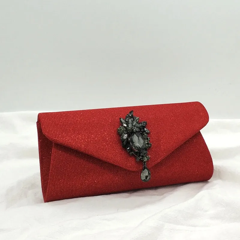 Elegant rhinestone women evening party shoulder bag clutches