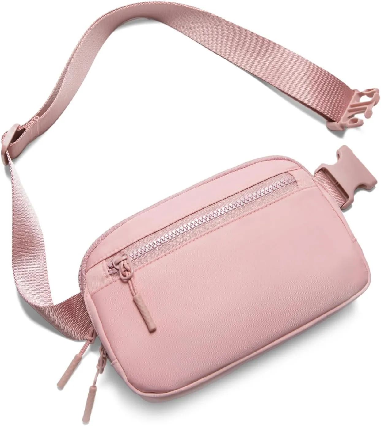 Fanny Pack Crossbody Bags for Women 1.5L Belt Bag with 3 Zipper Pockets Fashion Waist Packs Everywhere Belt Bag Cross Body Fanny Pack for Women (Pink New)