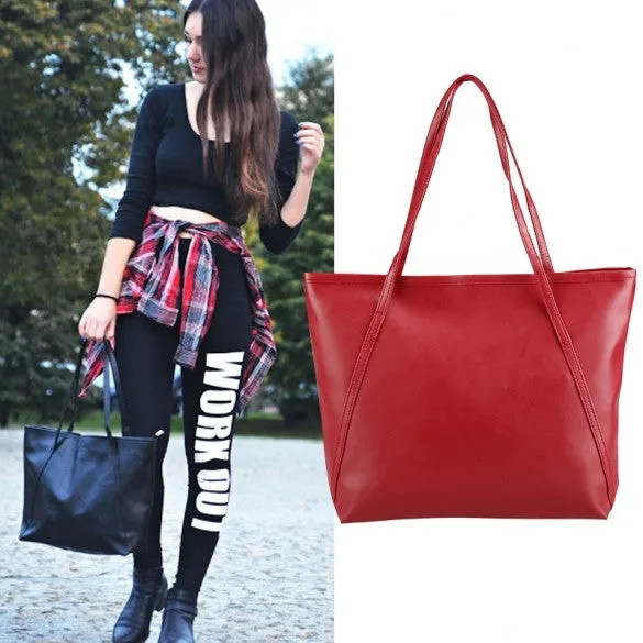 Fashion Ladies Women Synthetic Leather Bag Shoulder Bag Casual Handbag