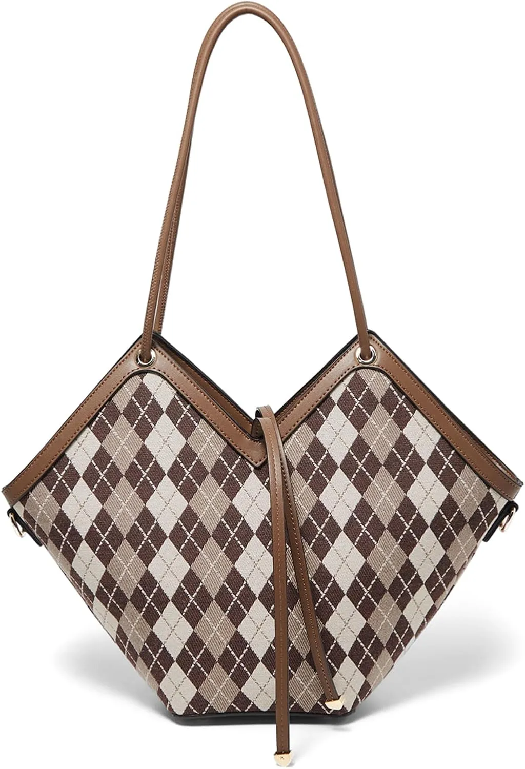 FOXLOVER Tote Bags for Women, Large Designer Purse for Ladies, Luxury Shoulder Bag Brown Purse with Detachable and Adjustable Crossbody Straps