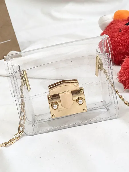 Girls Let's Travel in Style Transparent Crossbody Handbag