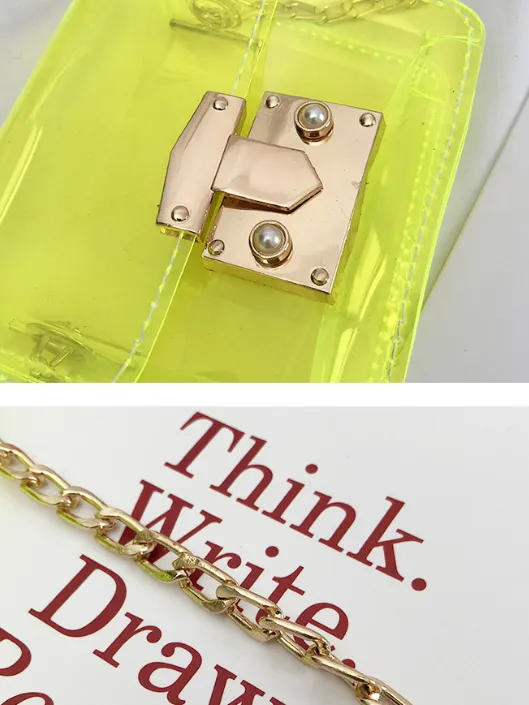 Girls Let's Travel in Style Transparent Crossbody Handbag