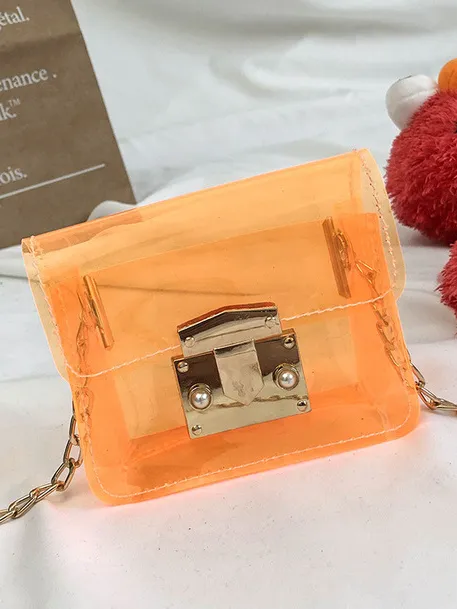 Girls Let's Travel in Style Transparent Crossbody Handbag