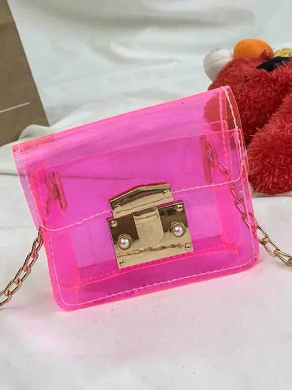 Girls Let's Travel in Style Transparent Crossbody Handbag