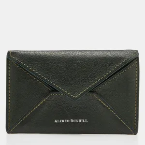 Green Leather Flap Card Case