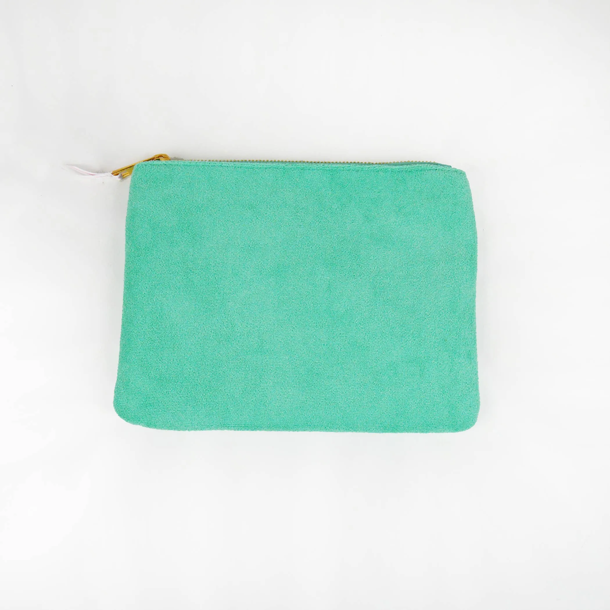 Green Terry Flat Pouch - Small