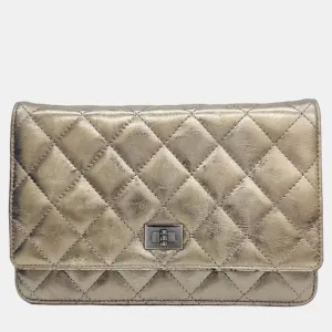 Grey Leather Reissue Wallet on Chain