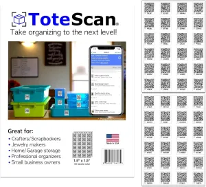 Intelligent QR Labels for Organization/Moving/Storage (48 Unique Labels, 1.5"x1.5")