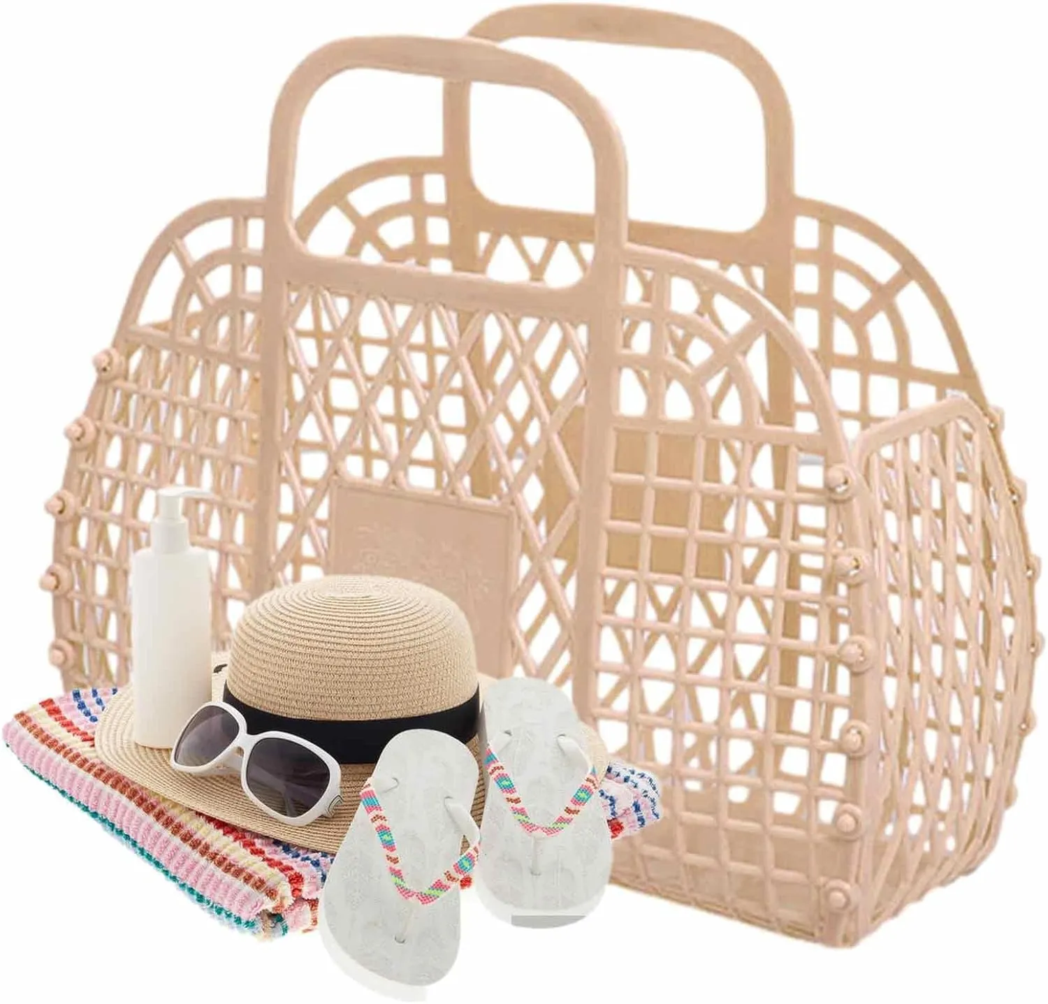 Jelly Tote Bag, Bright Color Gif-t Basket | Jelly Beach Bag Basket Purse, Beach Tote Bags Aesthetic, Jelly Bags for Kids,