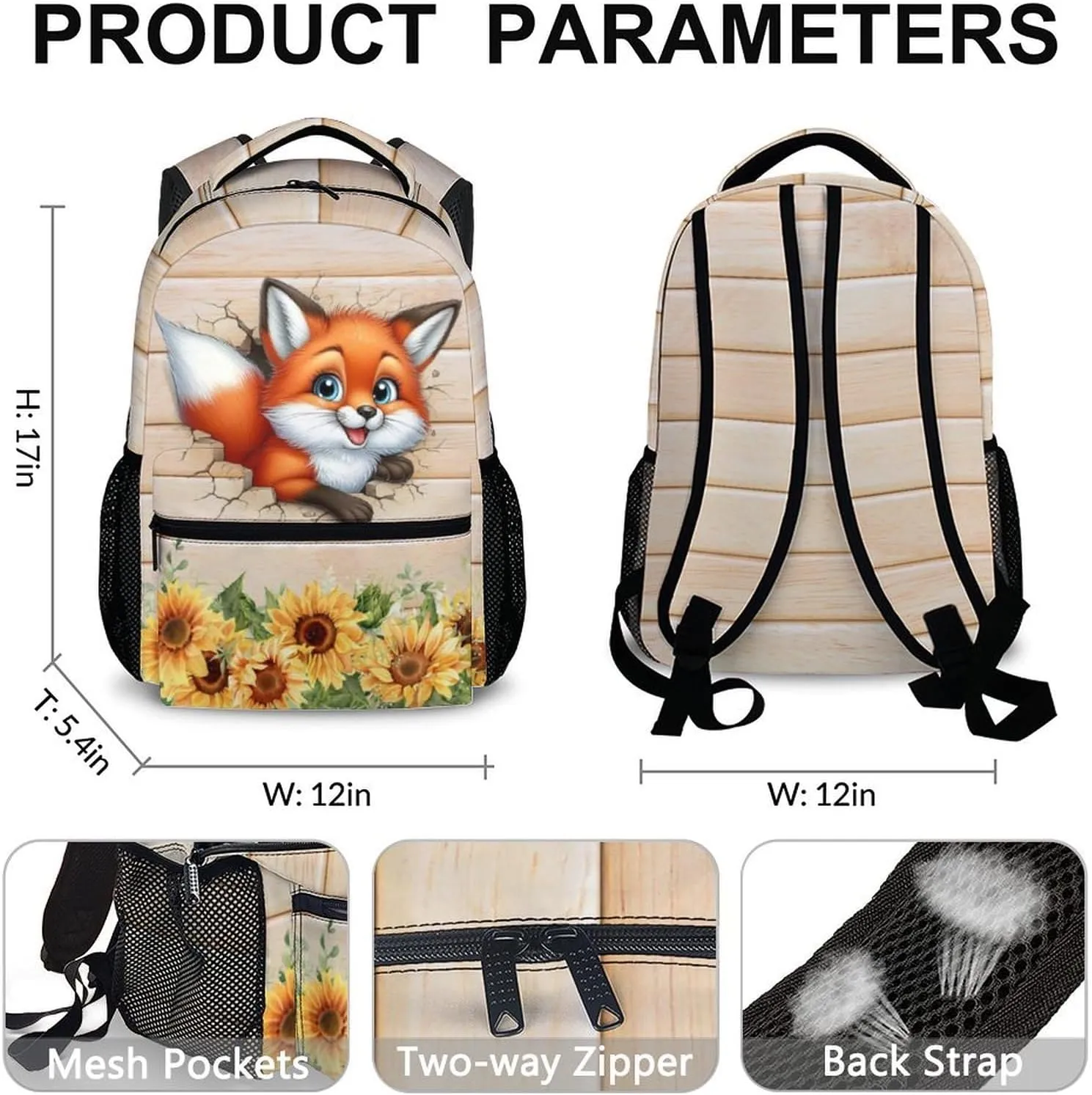 Kids Backpack, Cute Backpacks for Boys Girls 6-8, Preschool Elementary Kindergarten School Bag, 17 Inch Casual Animal Bookbags for School Travel Camping
