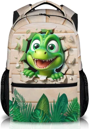 Kids Backpack, Dinosaur Backpacks, Funny Bookbag, Cool Animal Schoolbag for Boys Girls, 17 Inch Student Bookbags for Outdoor Picnic Travel School
