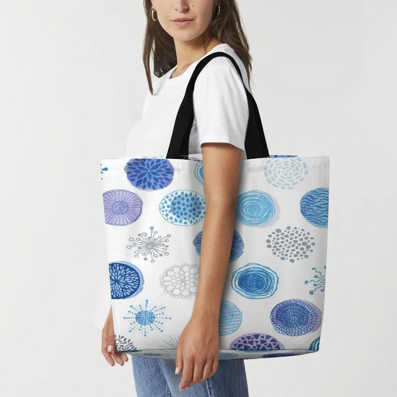 Large Tote Top Handle Bag, Shopping Handbag Big Polyester Shoulder Hand Bags
