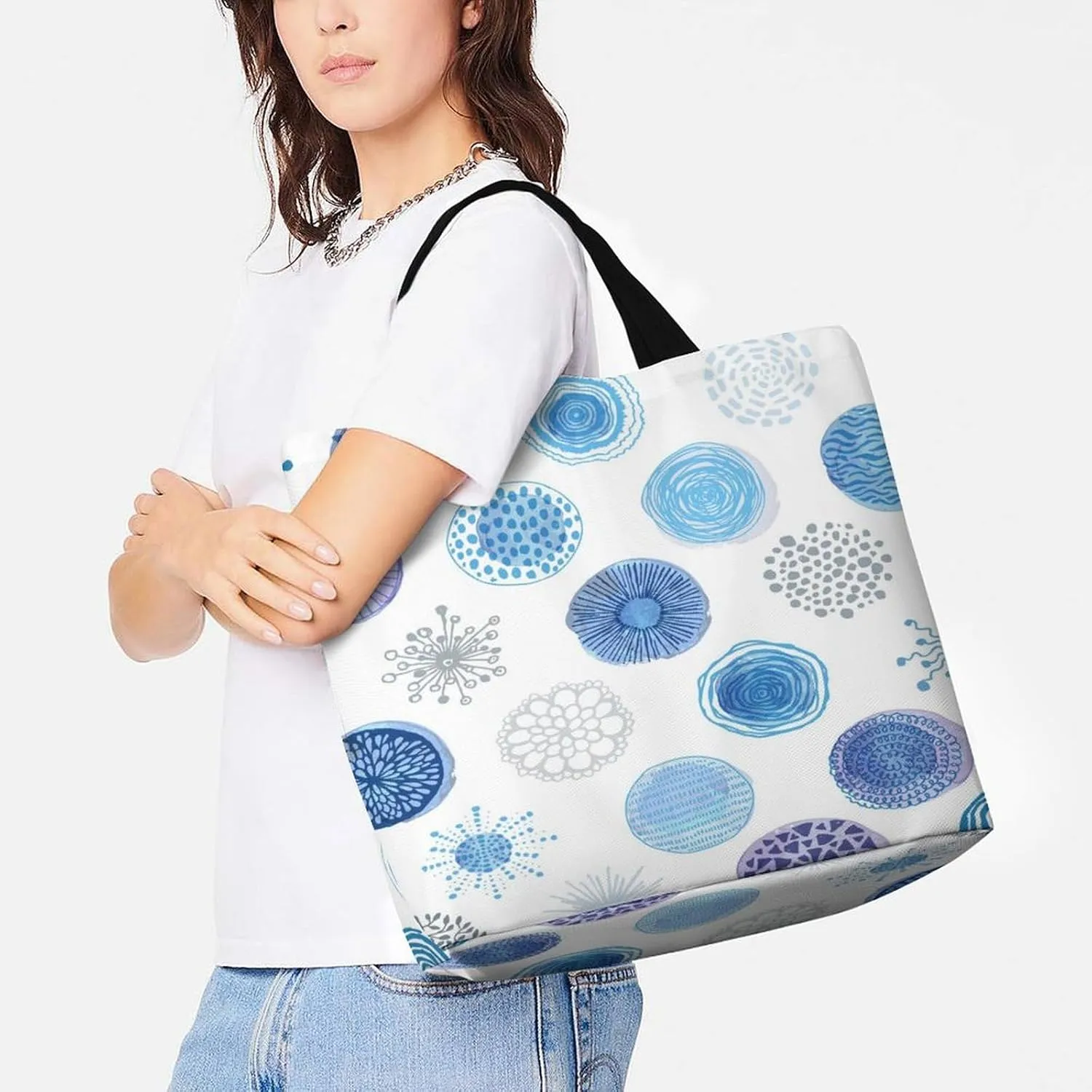 Large Tote Top Handle Bag, Shopping Handbag Big Polyester Shoulder Hand Bags